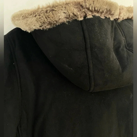 Vintage Jacket Women’s Medium Shearling Faux Suede MidLength Coat Faux Fur Lined - Picture 5 of 10